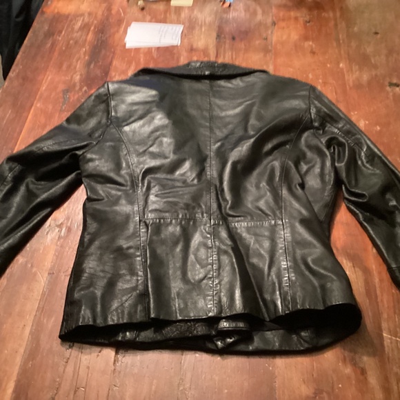 Women’s Black leather Jacket medium - Picture 4 of 4
